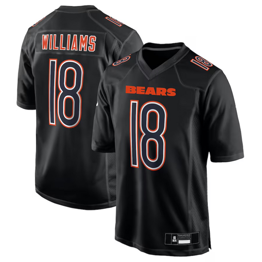 C.Bears #18 Caleb Williams Player Carbon Black Fashion Jersey Game Football Jerseys