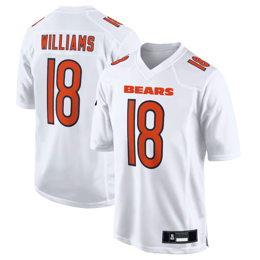 C.Bears #18 Caleb Williams Player White Fashion Jersey Game Football Jerseys
