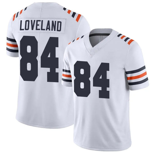 C.Bears #84 Colston Loveland Player White Alternate Classic Vapor Limited Football Jerseys