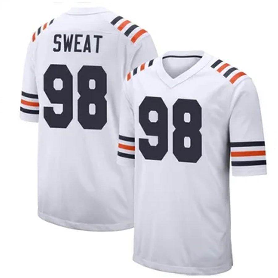C.Bears #98 Montez Sweat Player White Alternate Classic Game Football Jerseys