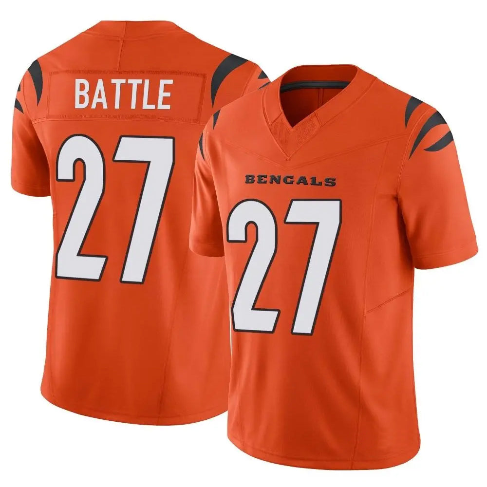 C.Bengals #27 Jordan Battle Player Orange Vapor F.U.S.E. Limited Football Jerseys