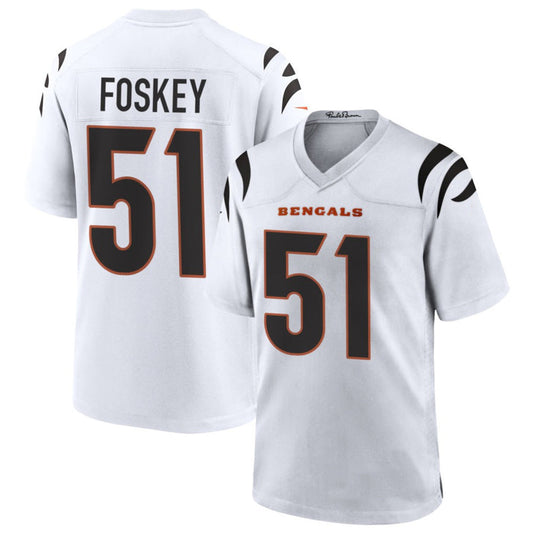 C.Bengals #51 Isaiah Foskey Player White Home Game Football Jerseys