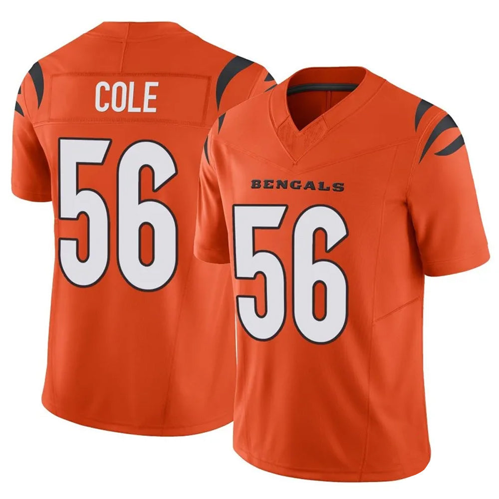 C.Bengals #56 Myles Cole Player Orange Vapor F.U.S.E. Limited Football Jerseys