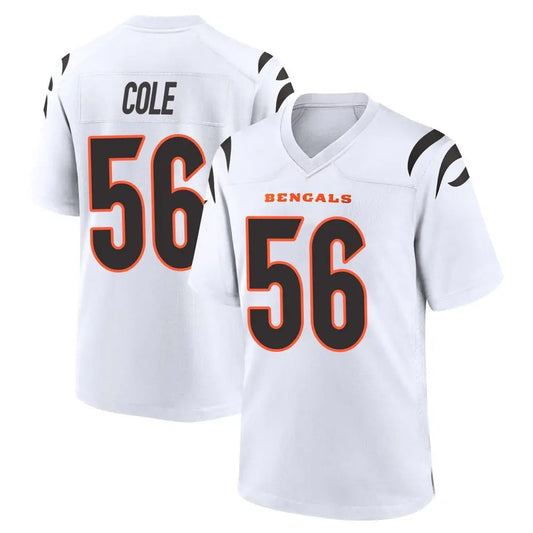 C.Bengals #56 Myles Cole Player White Home Game Football Jerseys