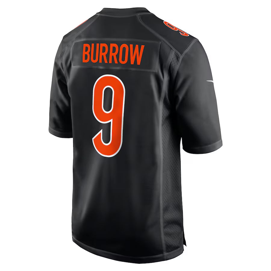 C.Bengals #9 Joe Burrow Player Black Game Fashion Football Jerseys