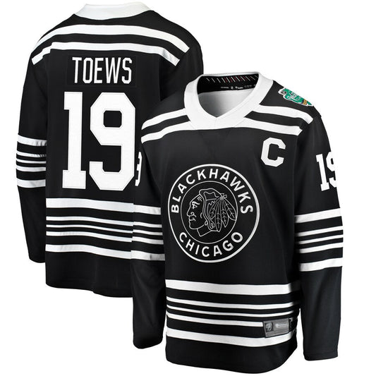 C.Blackhawks #19 Jonathan Toews Player Fanatics Classic Replica Black Hockey Jerseys