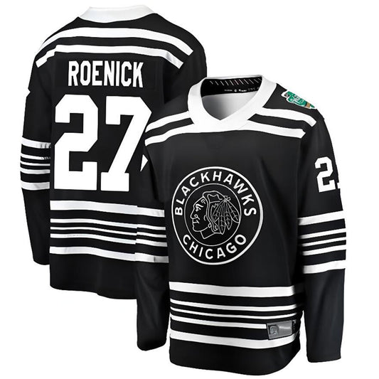 C.Blackhawks #27 Jeremy Roenick Player Fanatics Classic Replica Black Hockey Jerseys