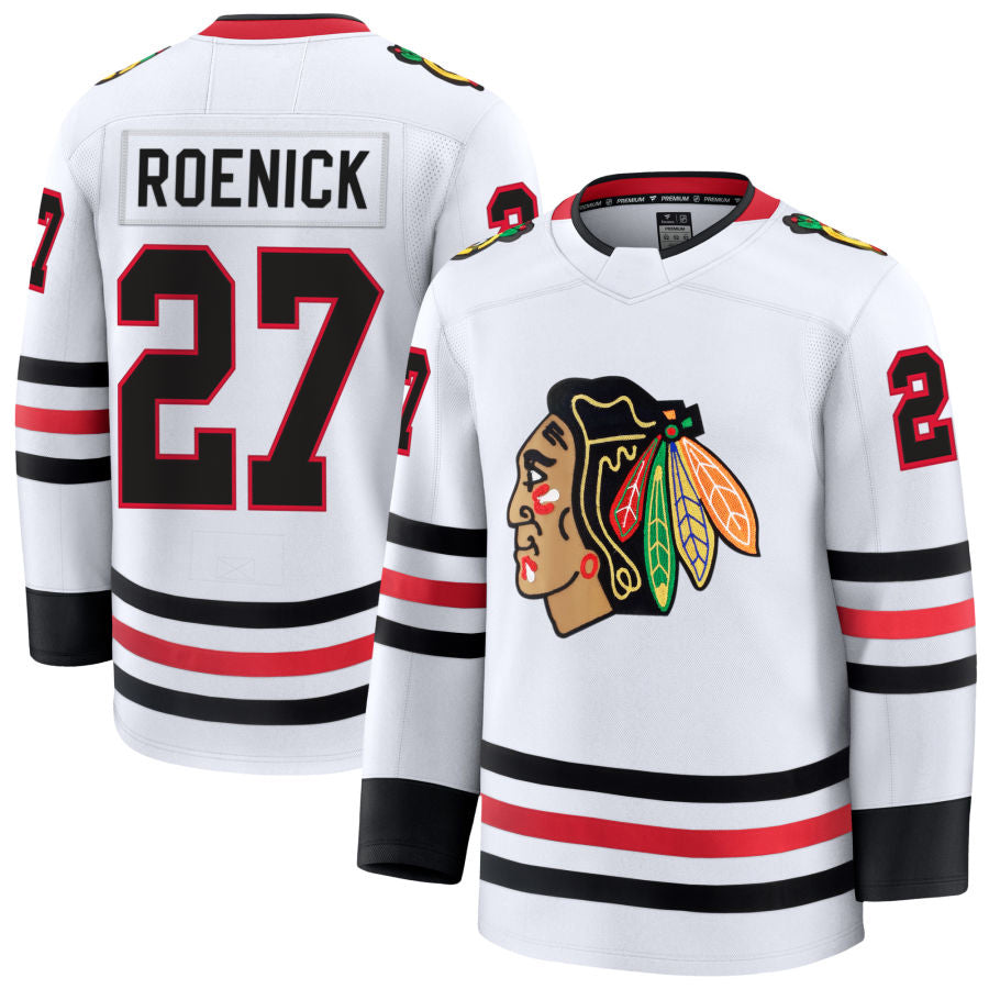C.Blackhawks #27 Jeremy Roenick Player Fanatics Home Premium White Hockey Jerseys