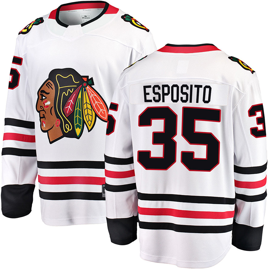 C.Blackhawks #35 Tony Esposito Player Fanatics Home Premium White Hockey Jerseys