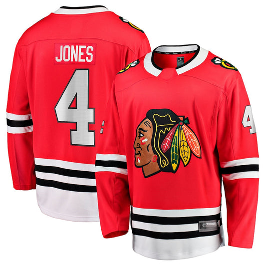 C.Blackhawks #4 Seth Jones Player Fanatics Red Home Breakaway Hockey Jerseys