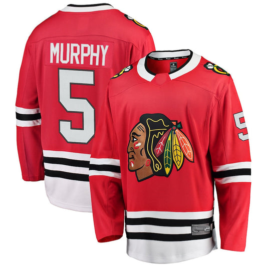 C.Blackhawks #5 Connor Murphy Player Fanatics Breakaway Red Hockey Jerseys