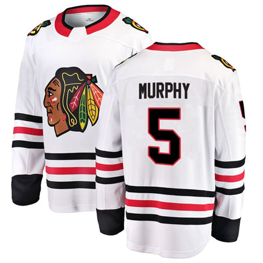 C.Blackhawks #5 Connor Murphy Player Fanatics Breakaway White Hockey Jerseys