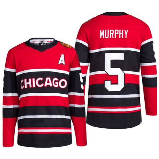 C.Blackhawks #5 Connor Murphy Player Fanatics Reverse Retro Hockey Jerseys