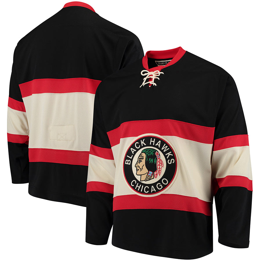 C.Blackhawks Blank Player CCM Black Classic Throwback  Hockey Jerseys