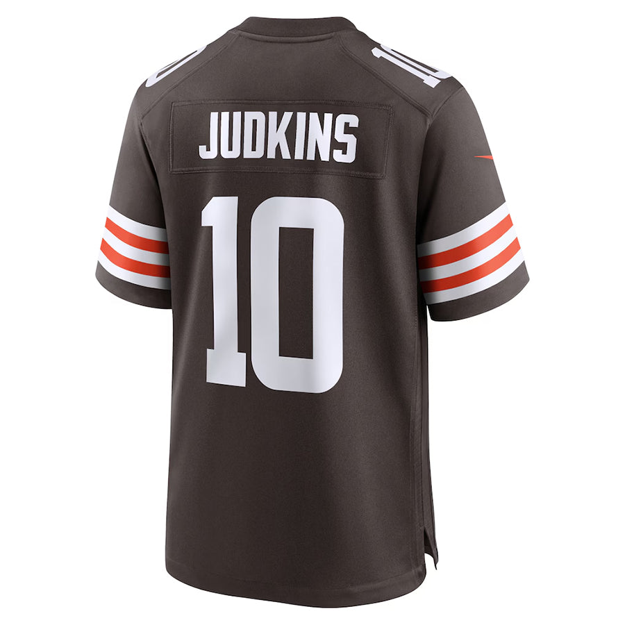 C.Browns #10 Quinshon Judkins Player Brown Home Game Football Jerseys