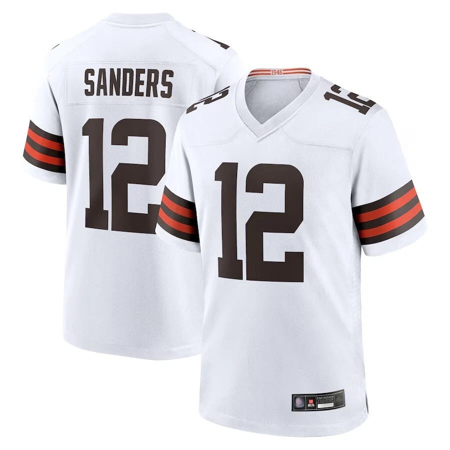 C.Browns #12 Shedeur Sanders Player White Stitched Limited Football Jerseys