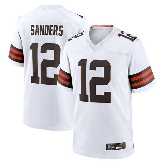 C.Browns #12 Shedeur Sanders Player White Stitched Limited Football Jerseys