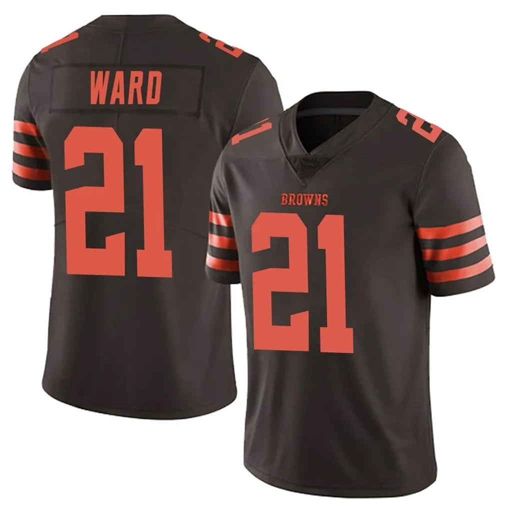 C.Browns #21 Denzel Ward Player Brown Vapor Limited Color Rush Football Jerseys