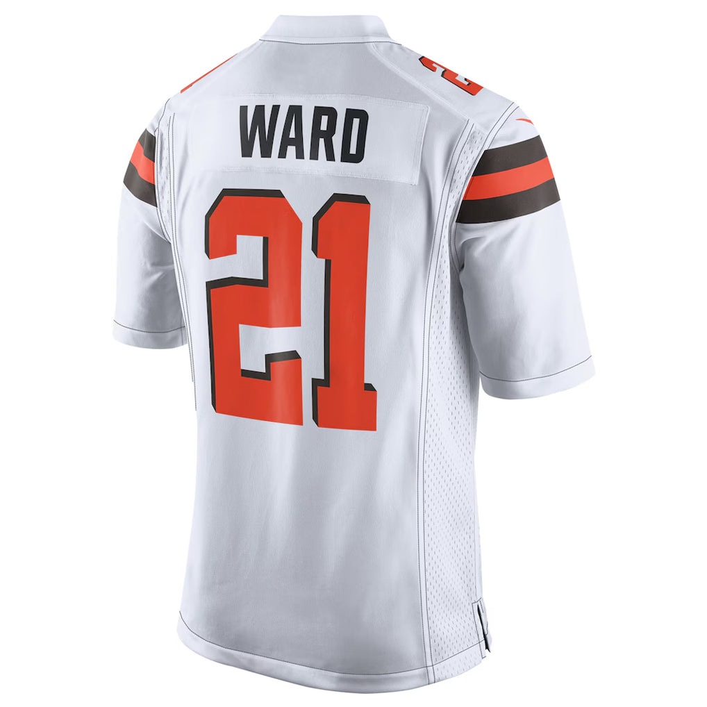 C.Browns #21 Denzel Ward Player White Vapor Limited Football Jerseys