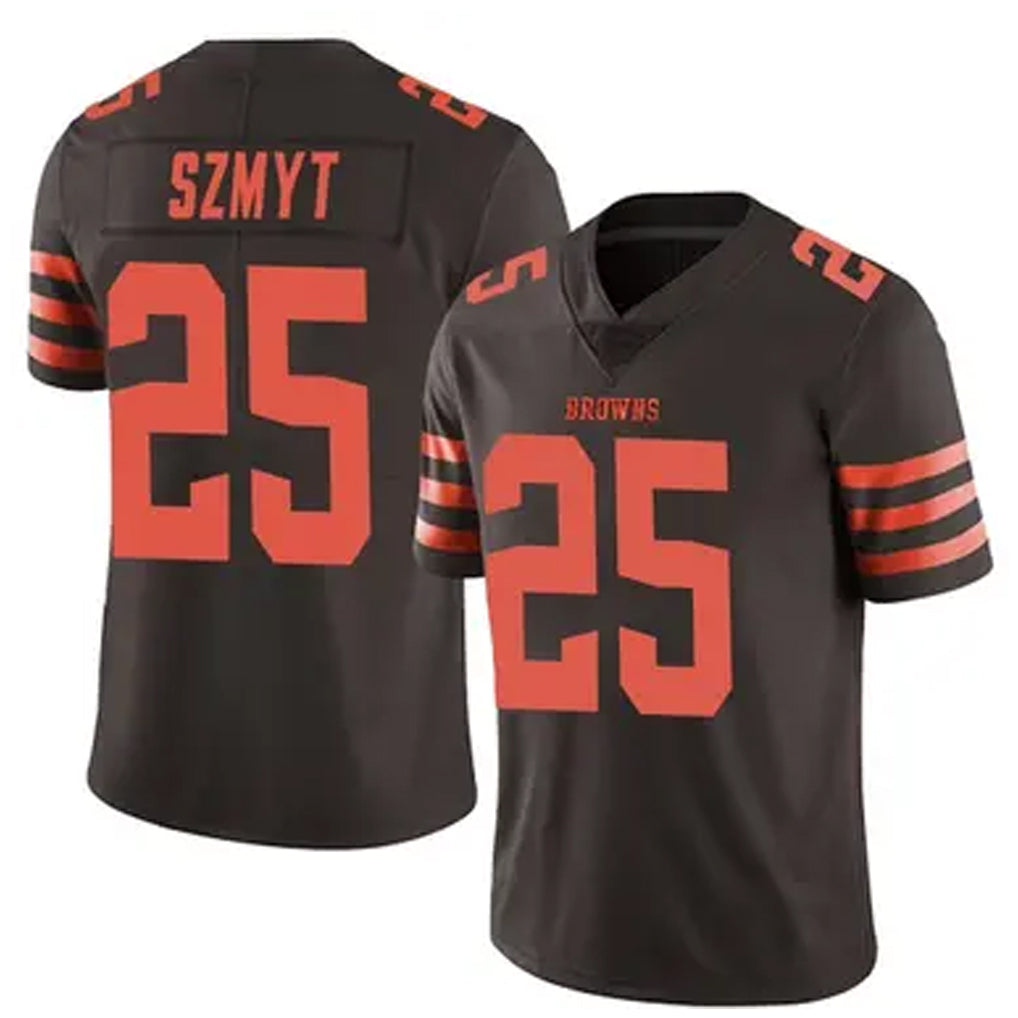 C.Browns #25 Andre Szmyt Player Brown Vapor Limited Color Rush Football Jerseys