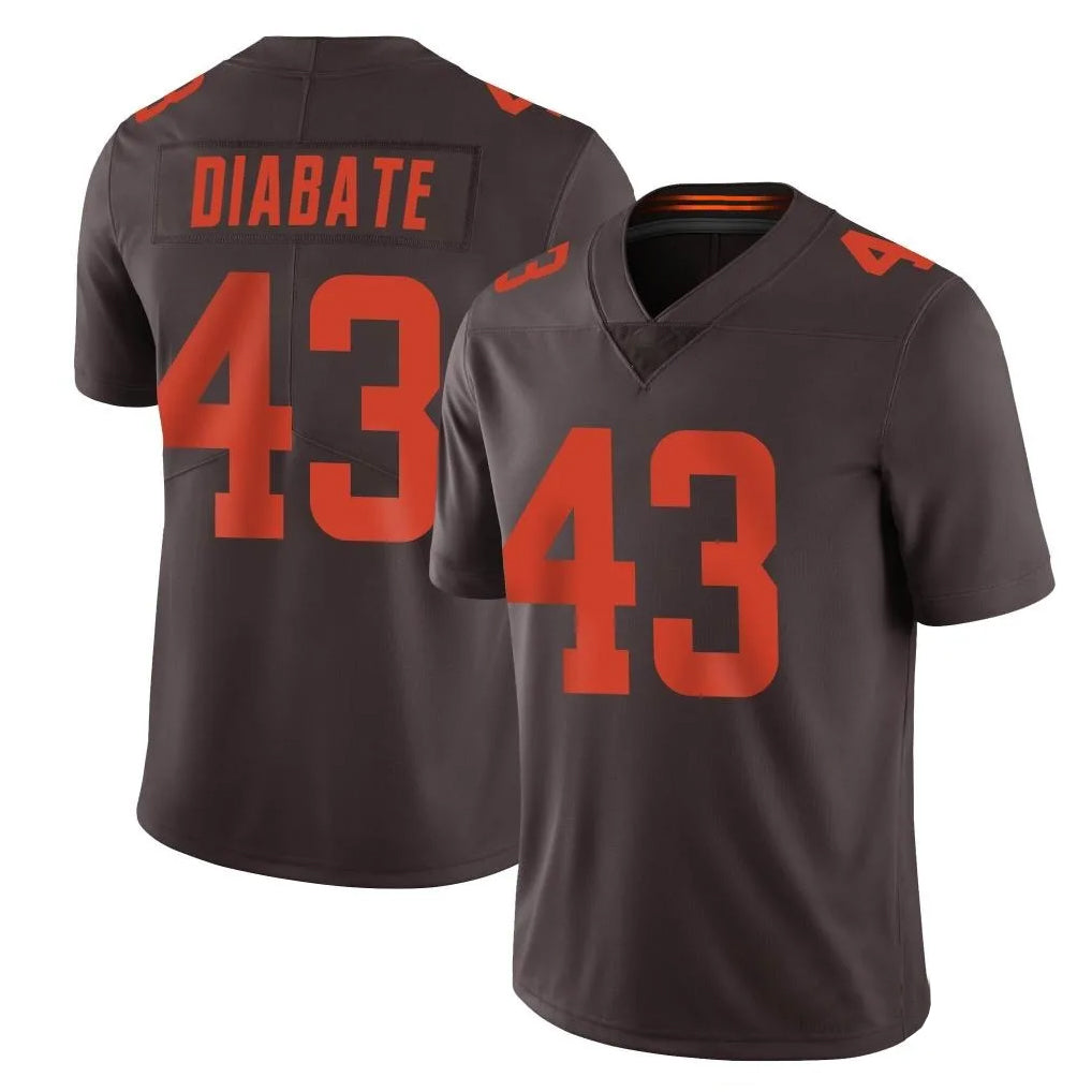 C.Browns #43 Mohamoud Diabate Player Brown Vapor Limited Football Jerseys