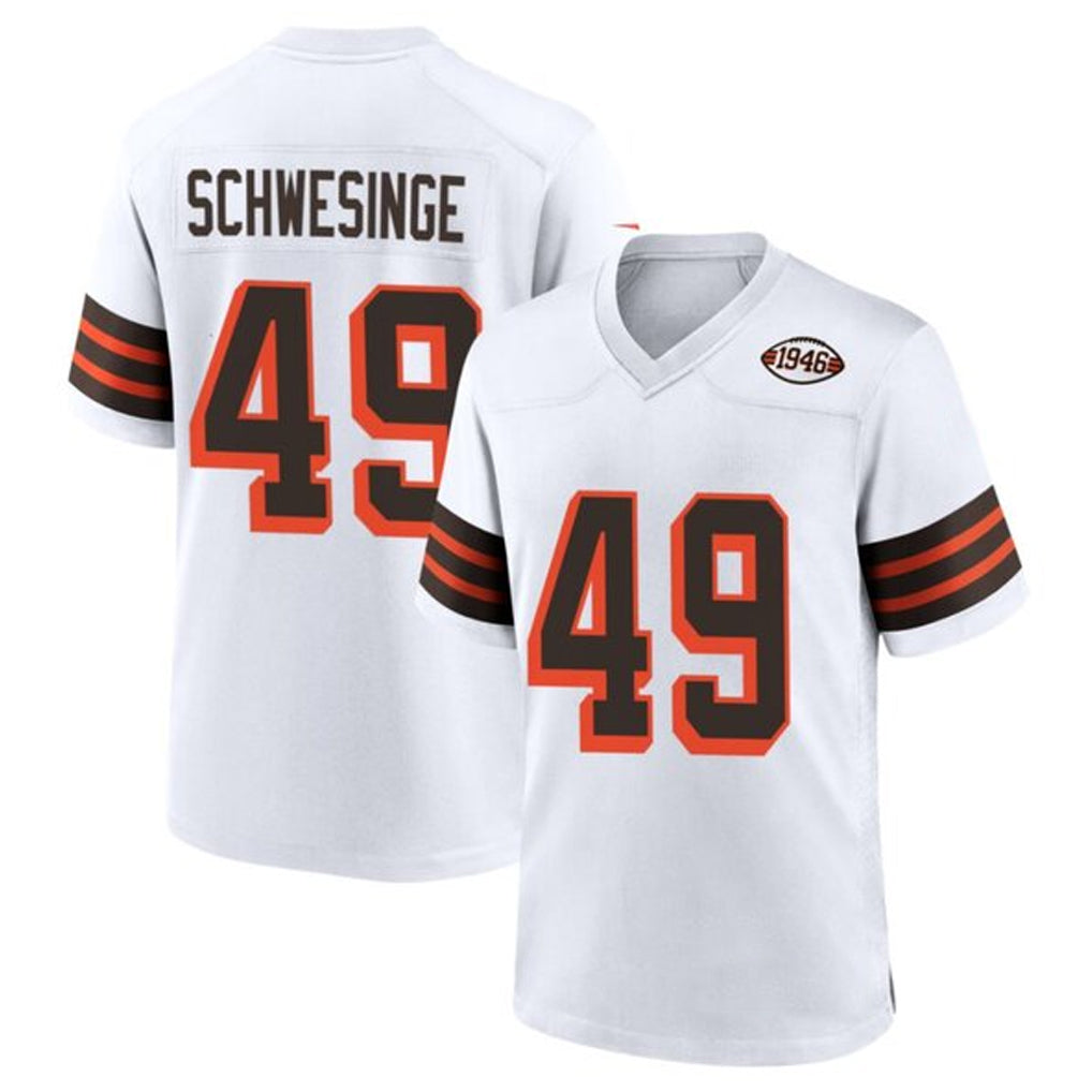 C.Browns #49 Carson Schwesinger Player 1946 Collection Alternate White Football Jerseys