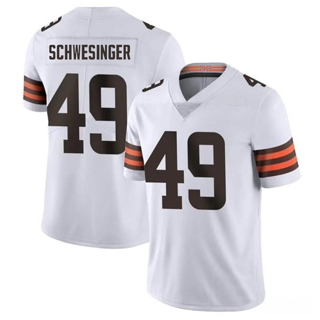 C.Browns #49 Carson Schwesinger Player White Vapor Limited Football Jerseys