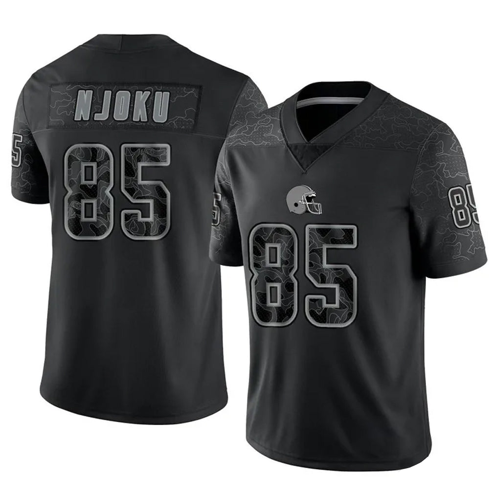 C.Browns #85 David Njoku Player Black RFLCTV Limited Football Jerseys