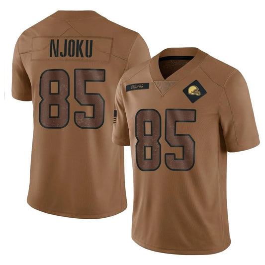 C.Browns #85 David Njoku Player Brown Salute To Service Limited Football Jerseys