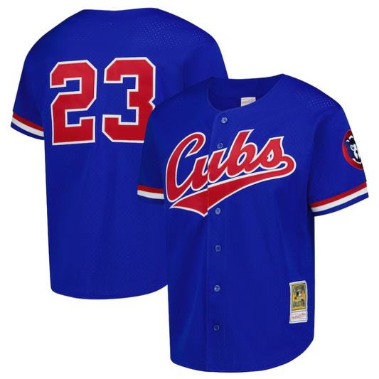 C.Cubs #23 Ryne Sandberg Player Mitchell & Ness Cooperstown Throwback Replica Royal Blue Baseball Jerseys