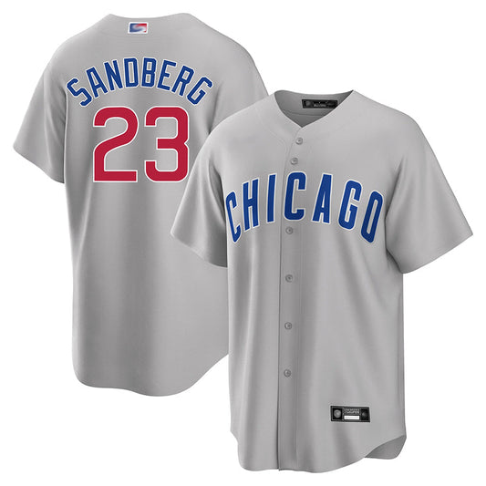 C.Cubs #23 Ryne Sandberg Player Road Gray Replica Game Baseball Jerseys