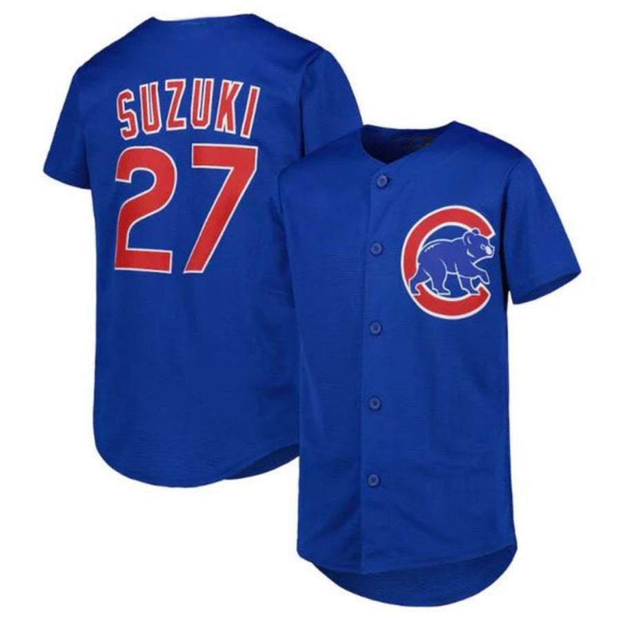 C.Cubs #27 Seiya Suzuki Player Alternate Replica  Royal Baseball Jerseys
