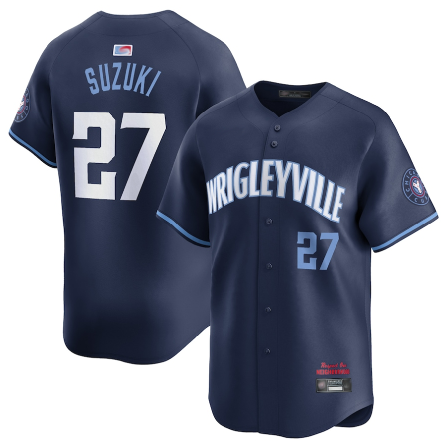 C.Cubs #27 Seiya Suzuki Player Navy City Connect Limited Baseball Jerseys