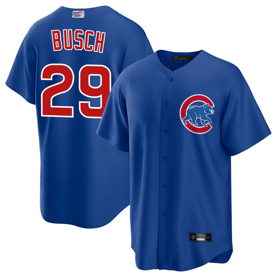 C.Cubs #29 Michael Busch Player Blue Replica Game Baseball Jerseys