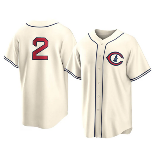 C.Cubs #2 Nico Hoerner Player Cream Home Replica Stitched Baseball Jerseys
