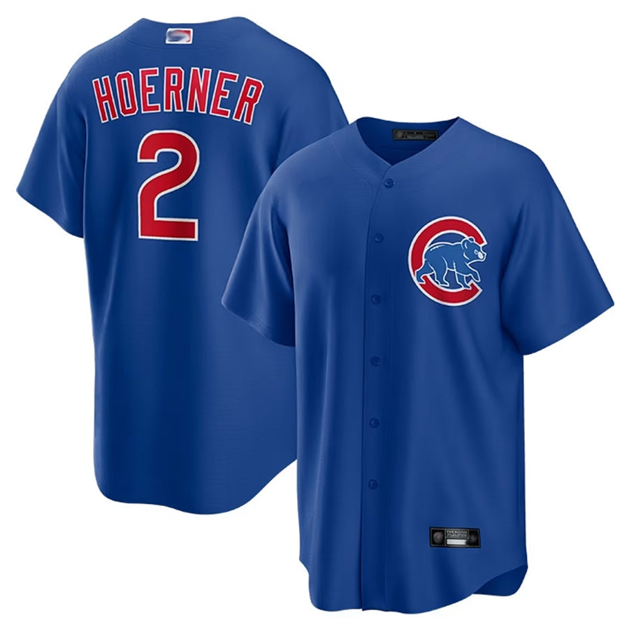 C.Cubs #2 Nico Hoerner Player Royal Blue Home Game Baseball Jerseys
