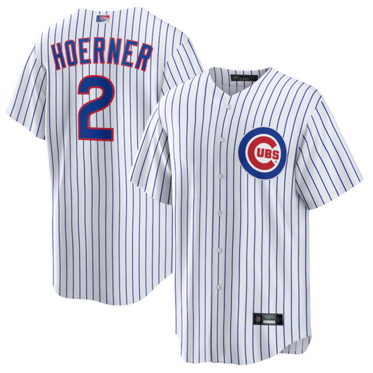C.Cubs #2 Nico Hoerner Player White Replica Baseball Jerseys