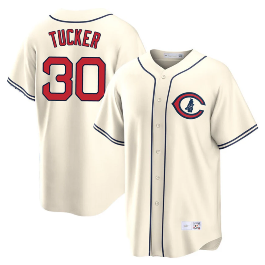 C.Cubs #30 Kyle Tucker Player Cream Home Replica Baseball Jerseys