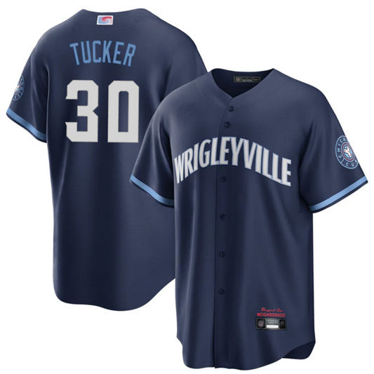 C.Cubs #30 Kyle Tucker Player Navy Home Replica Baseball Jerseys