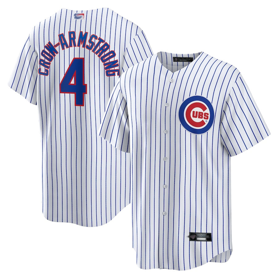 C.Cubs #4 Pete Crow-Armstrong Player White Home Replica Baseball Jerseys