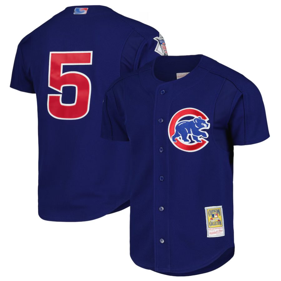 C.Cubs #5 Nomar Garciaparra Mitchell & Ness Royal Cooperstown Collection 2005 Batting Practice Baseball Jerseys