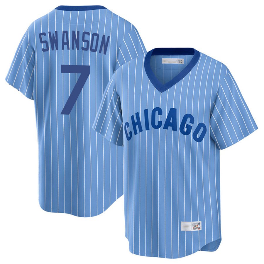 C.Cubs #7 Dansby Swanson Player 1978 Cooperstown Replica Baseball Jerseys
