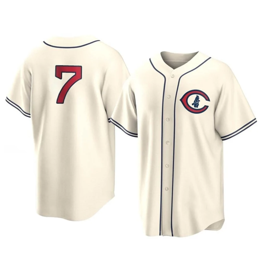 C.Cubs #7 Dansby Swanson Player Cream Home Replica Baseball Jerseys