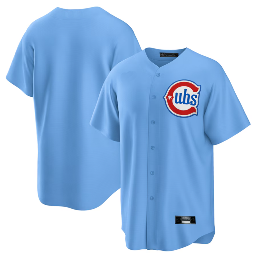 C.Cubs Blank Player Light Blue Replica Game Baseball Jerseys