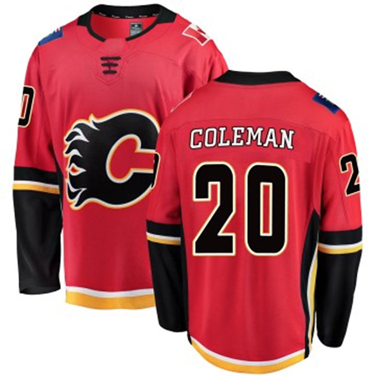 C.Flames #20 Blake Coleman Player Fanatics Breakaway Red Hockey Jerseys