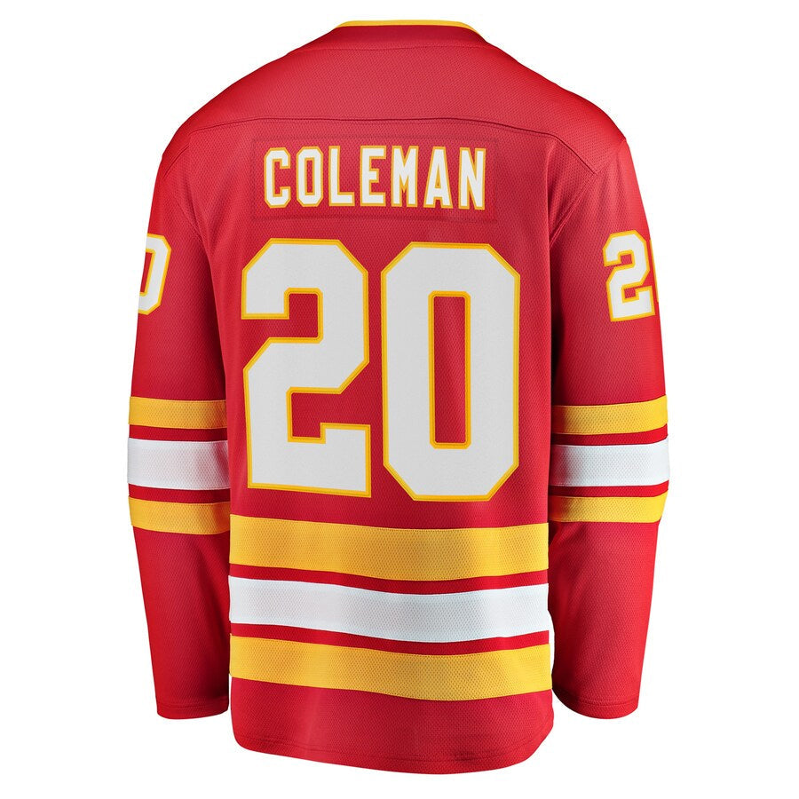 C.Flames #20 Blake Coleman Player Fanatics Home Breakaway Red Hockey Jerseys