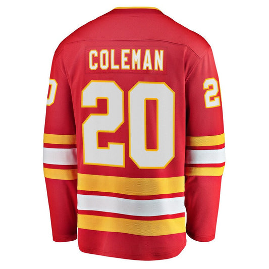 C.Flames #20 Blake Coleman Player Fanatics Home Breakaway Red Hockey Jerseys