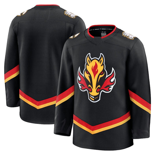 C.Flames Blank Player Fanatics Alternate Premium Black Hockey Jerseys