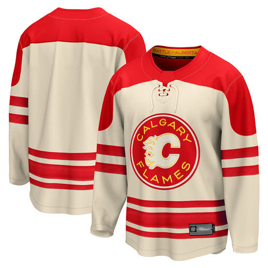 C.Flames Fanatics Cream Heritage Classic Breakaway Blank Player Hockey Jerseys
