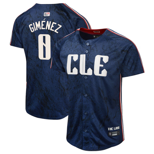 C.Guardians #0 Andres Gimenez Player Navy City Connect Limited Baseball Jerseys